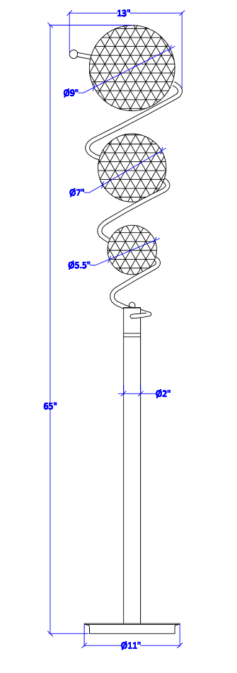 Diya Metal Floor Lamp by Homelegance