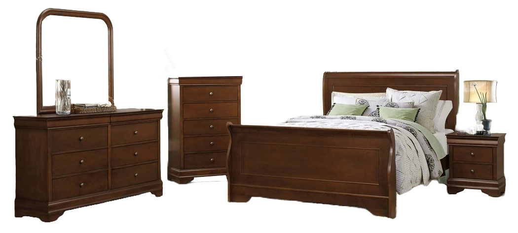 Abbeville Wood/Wood Veneer Sleigh Bedroom Set