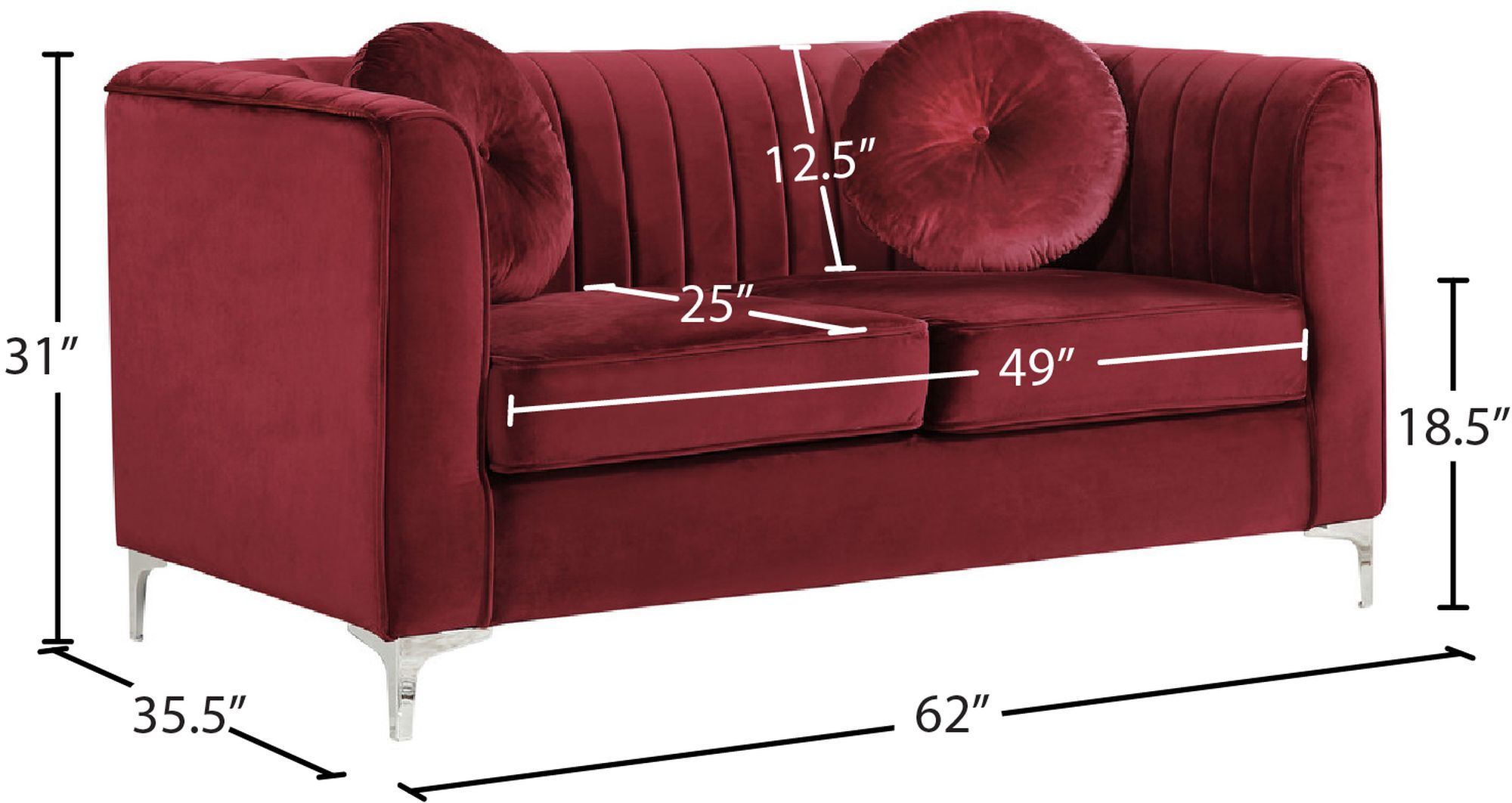 Isabelle Velvet Loveseat