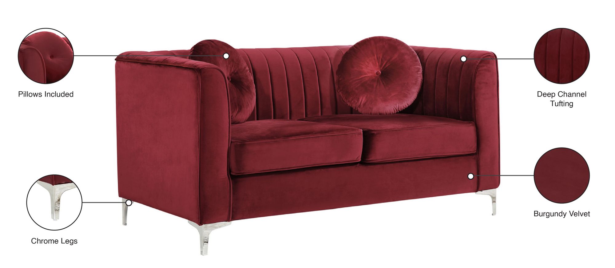 Isabelle Velvet Loveseat