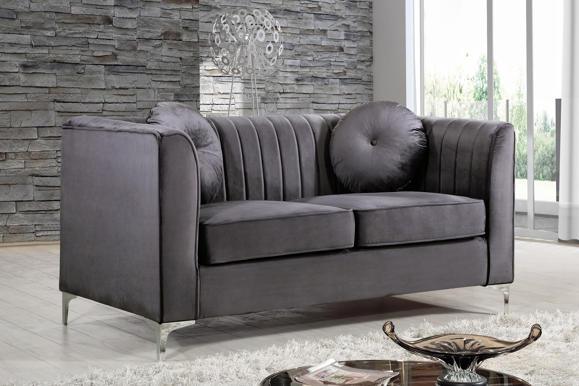 Isabelle Velvet Loveseat