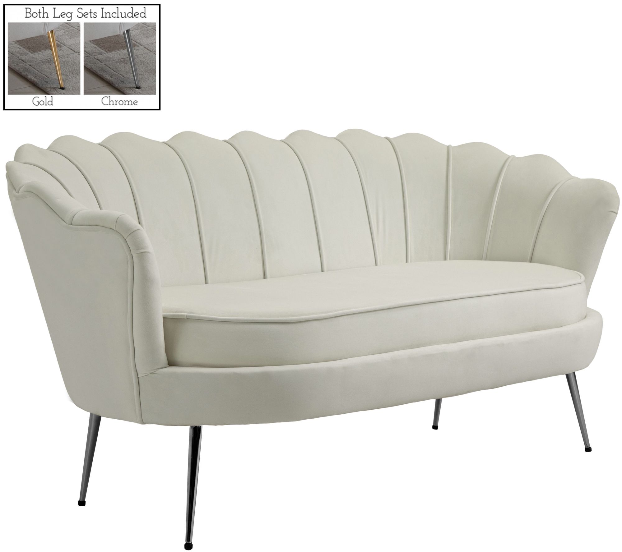 Gardenia Velvet Loveseat