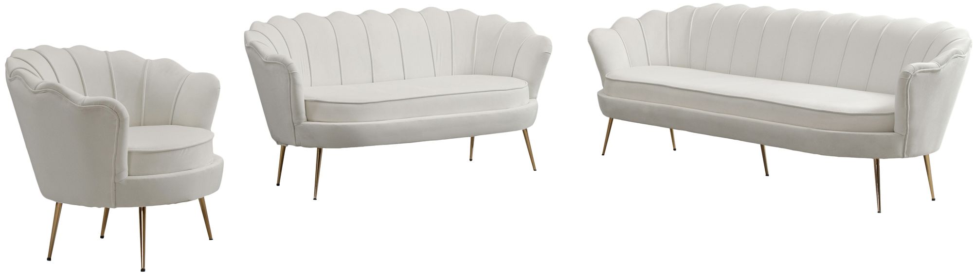Gardenia Velvet Loveseat