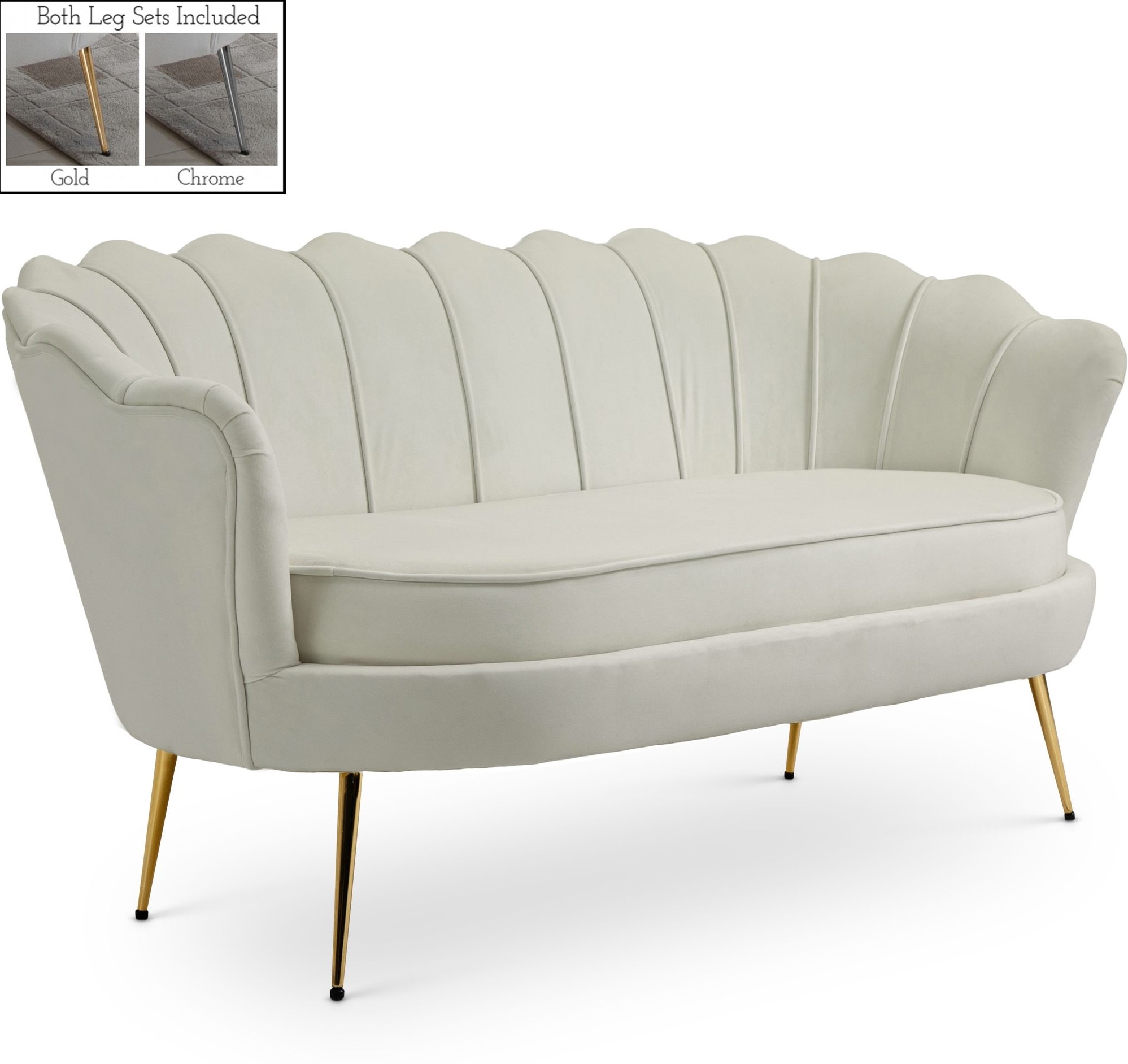 Gardenia Velvet Loveseat