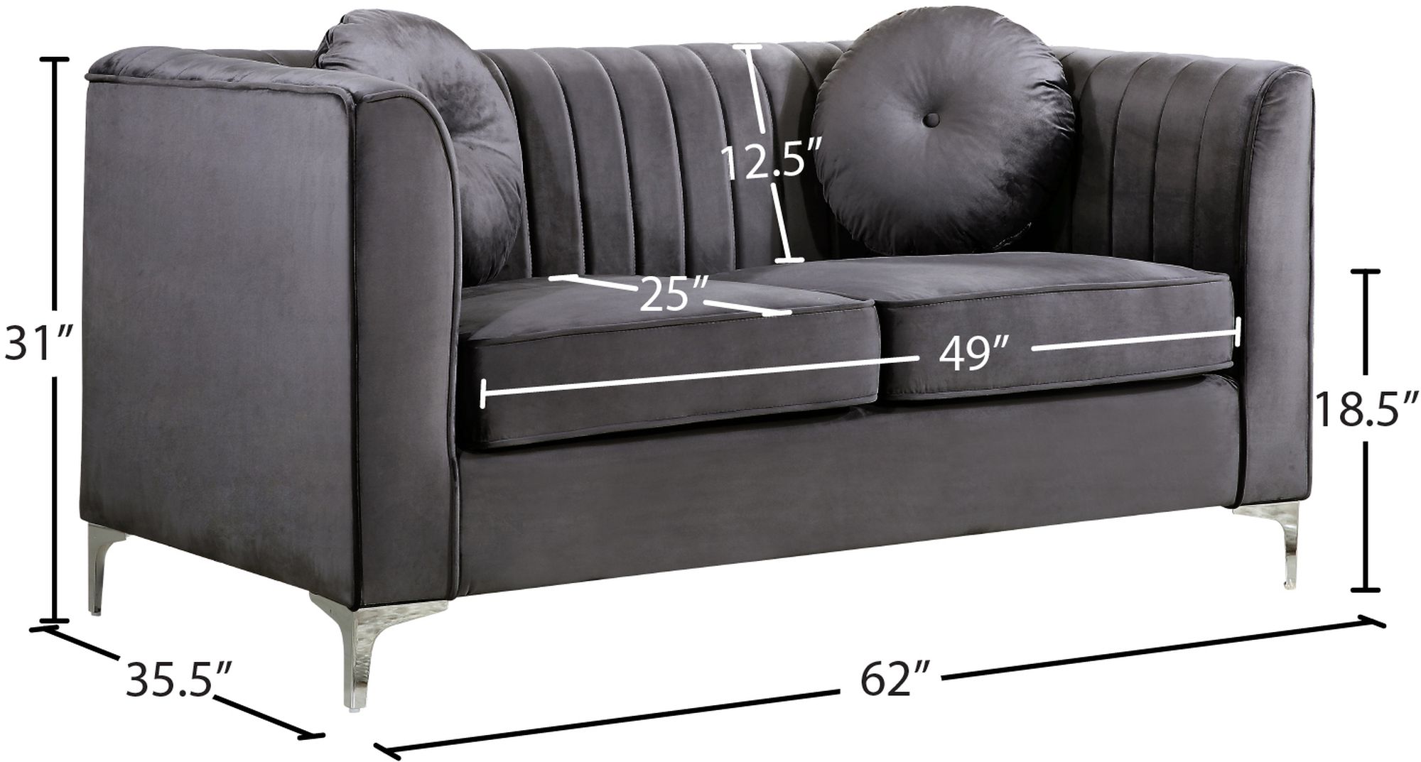 Isabelle Velvet Loveseat