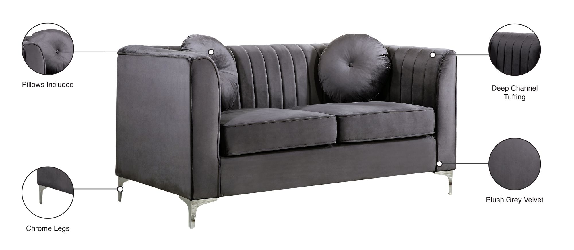 Isabelle Velvet Loveseat