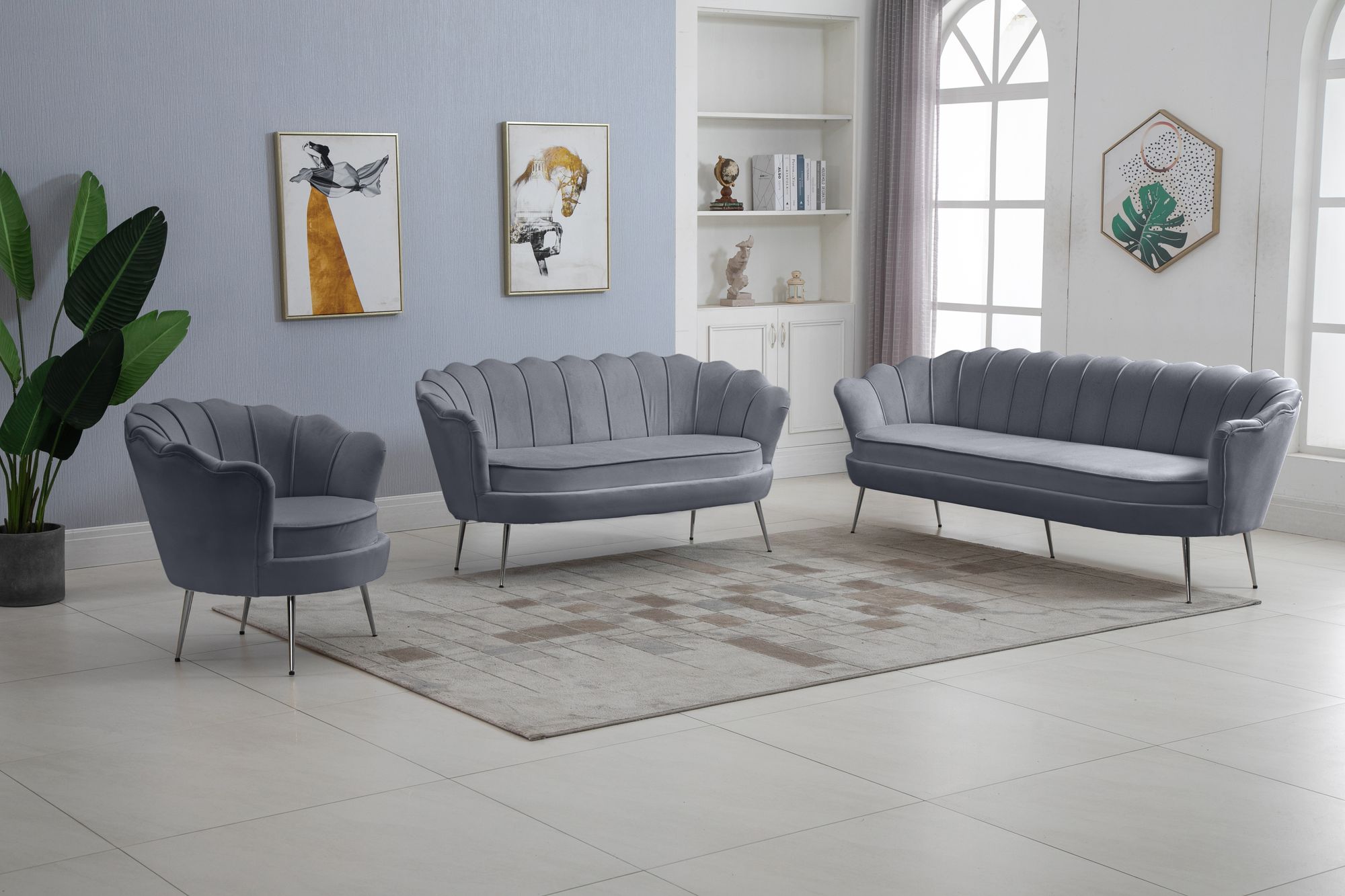 Gardenia Velvet Loveseat