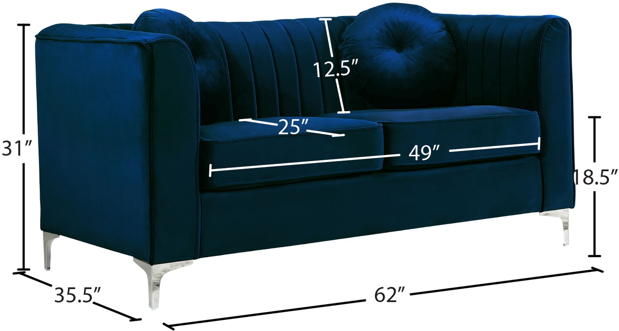 Isabelle Velvet Loveseat