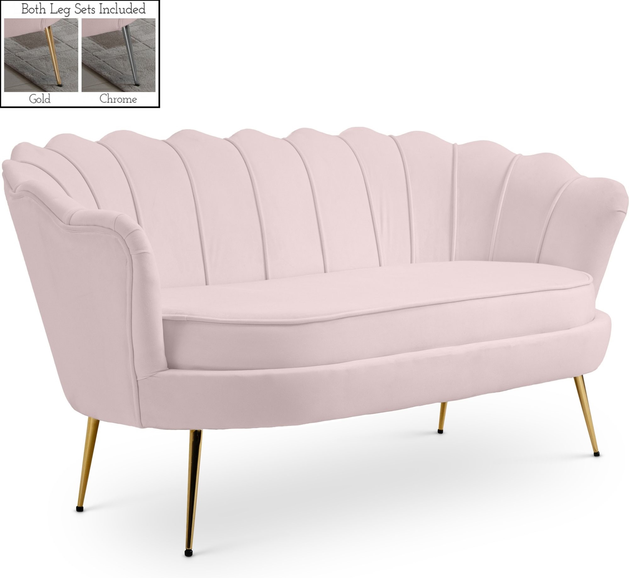 Gardenia Velvet Loveseat
