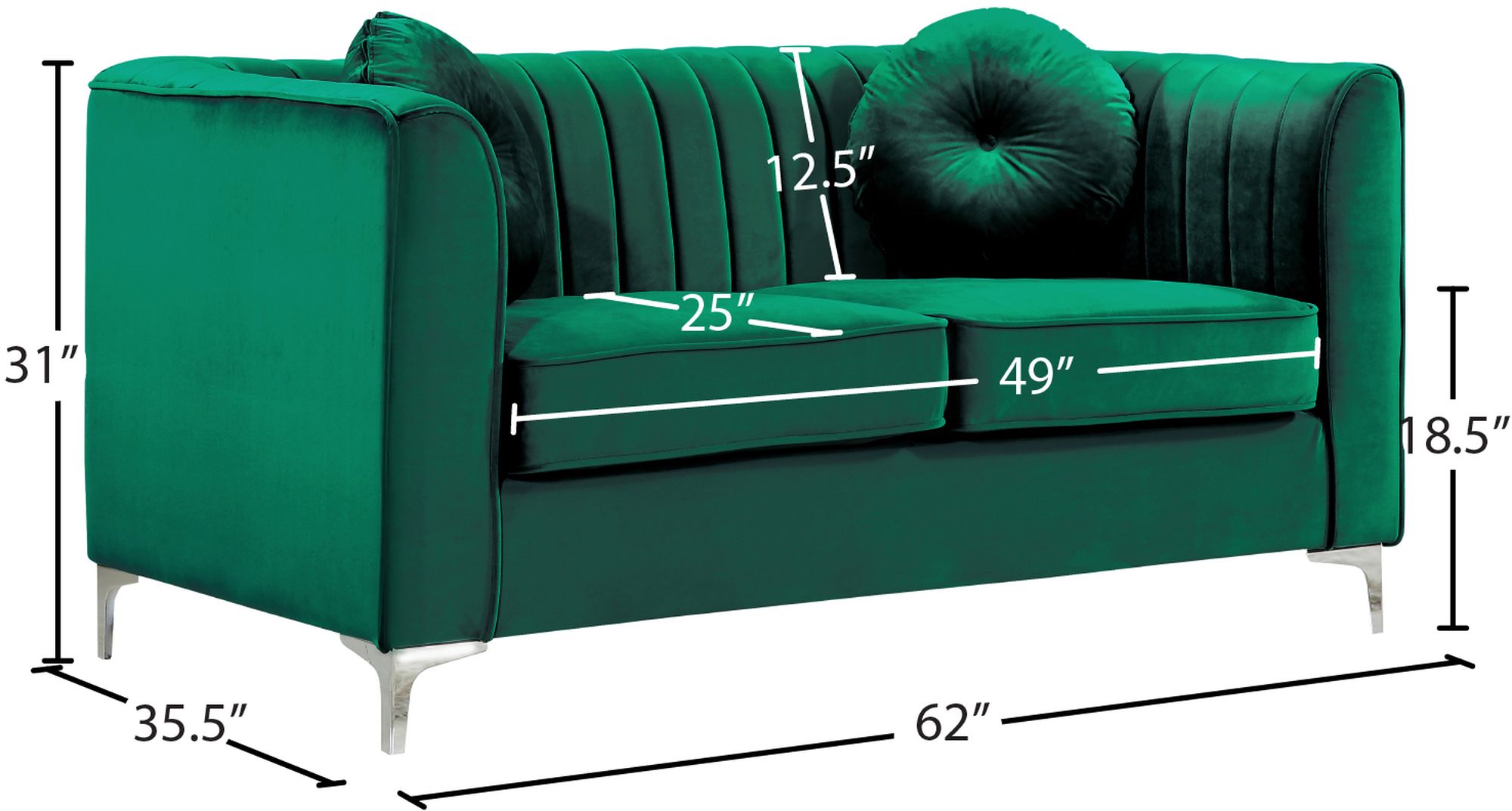 Isabelle Velvet Loveseat