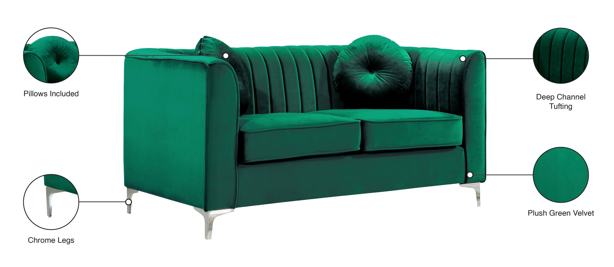 Isabelle Velvet Loveseat