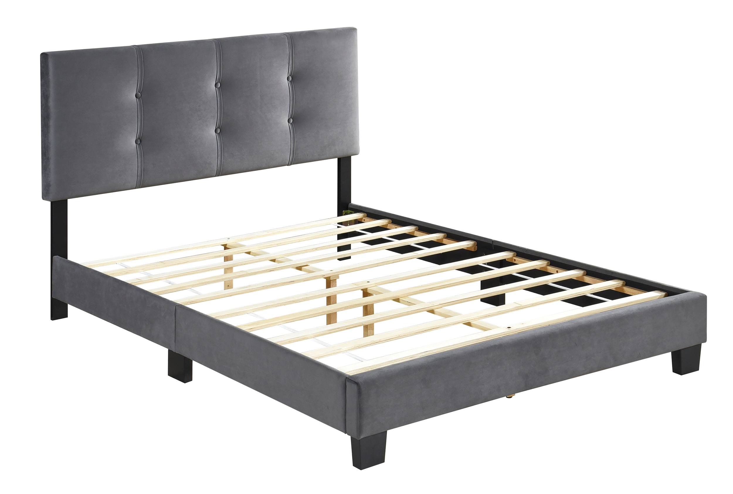 Newberry Velvet Queen Platform Bed