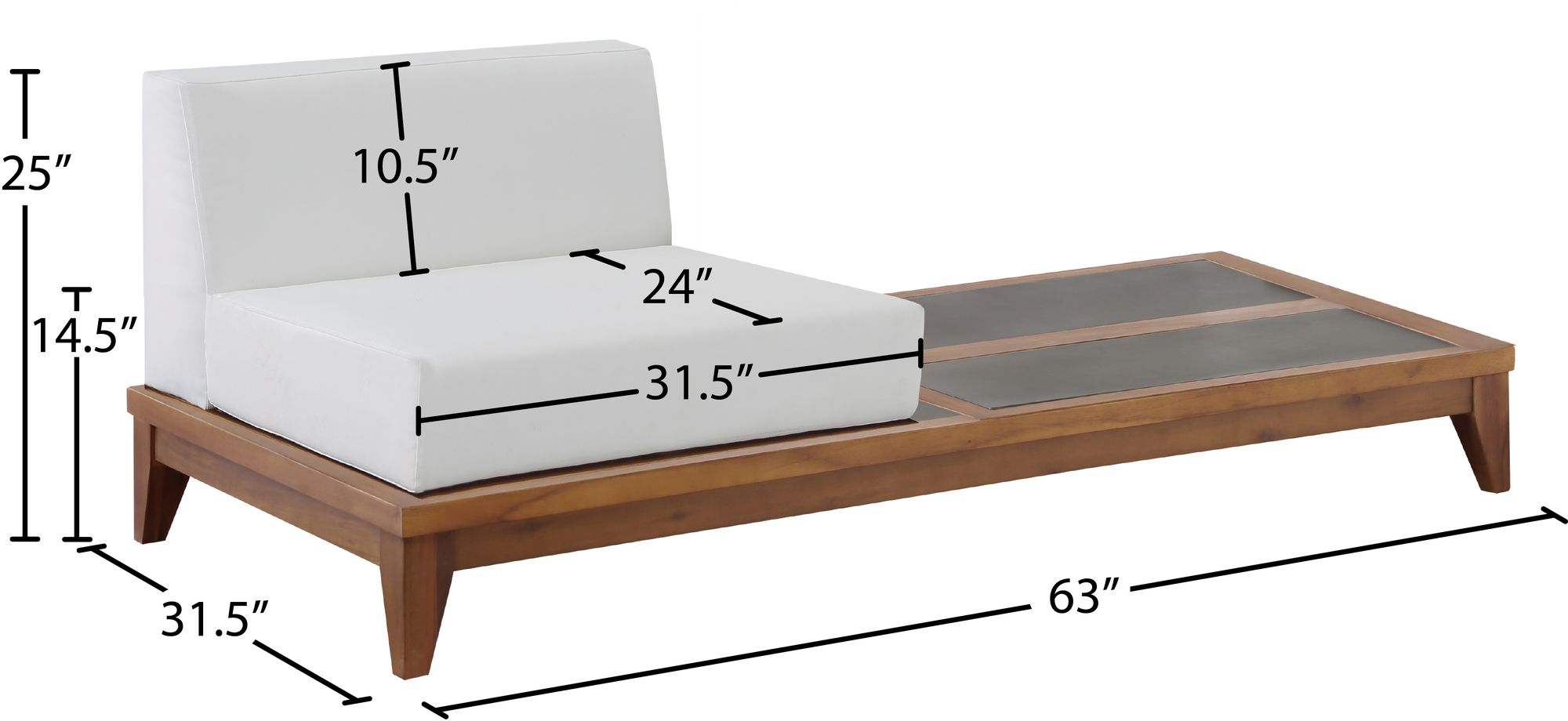 Rio Outdoor Patio Waterproof Modular Double Chair