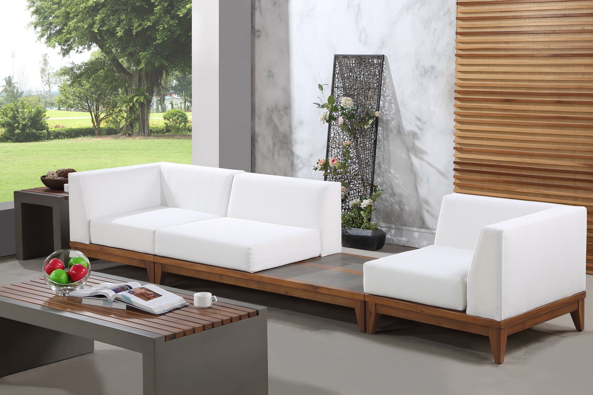 Rio 125" Outdoor Patio Waterproof Fabric Modular Sofa