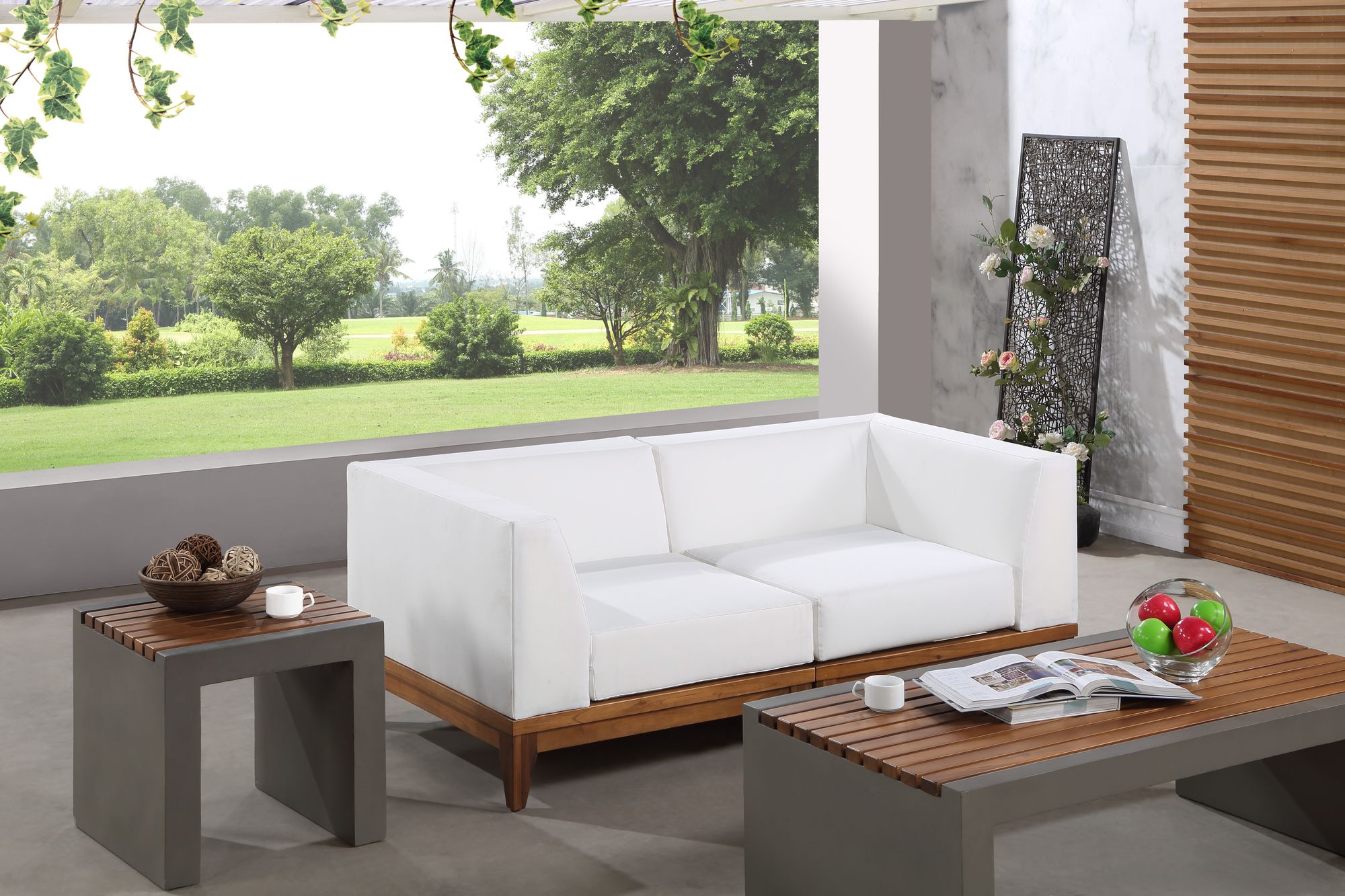 Rio 62" Outdoor Patio Waterproof Fabric Modular Sofa