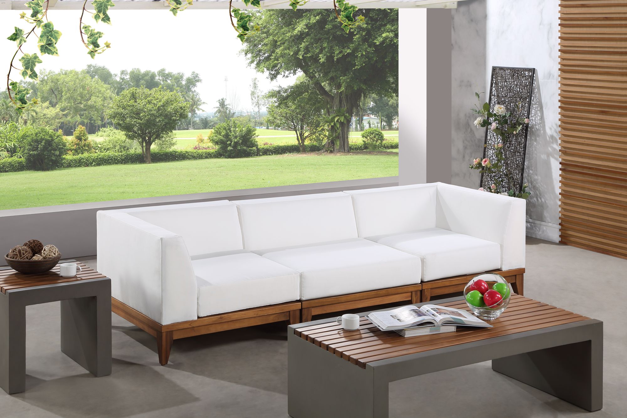 Rio 96.5" Outdoor Patio Waterproof Fabric Modular Sofa