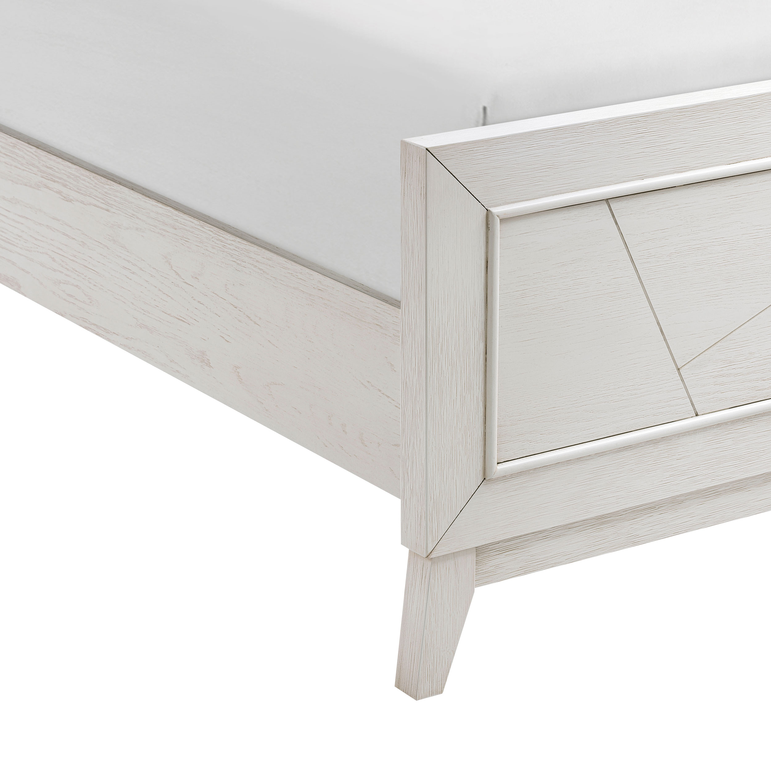 Asteria Chenille/Wood Panel Bedroom Set with LED Lighting