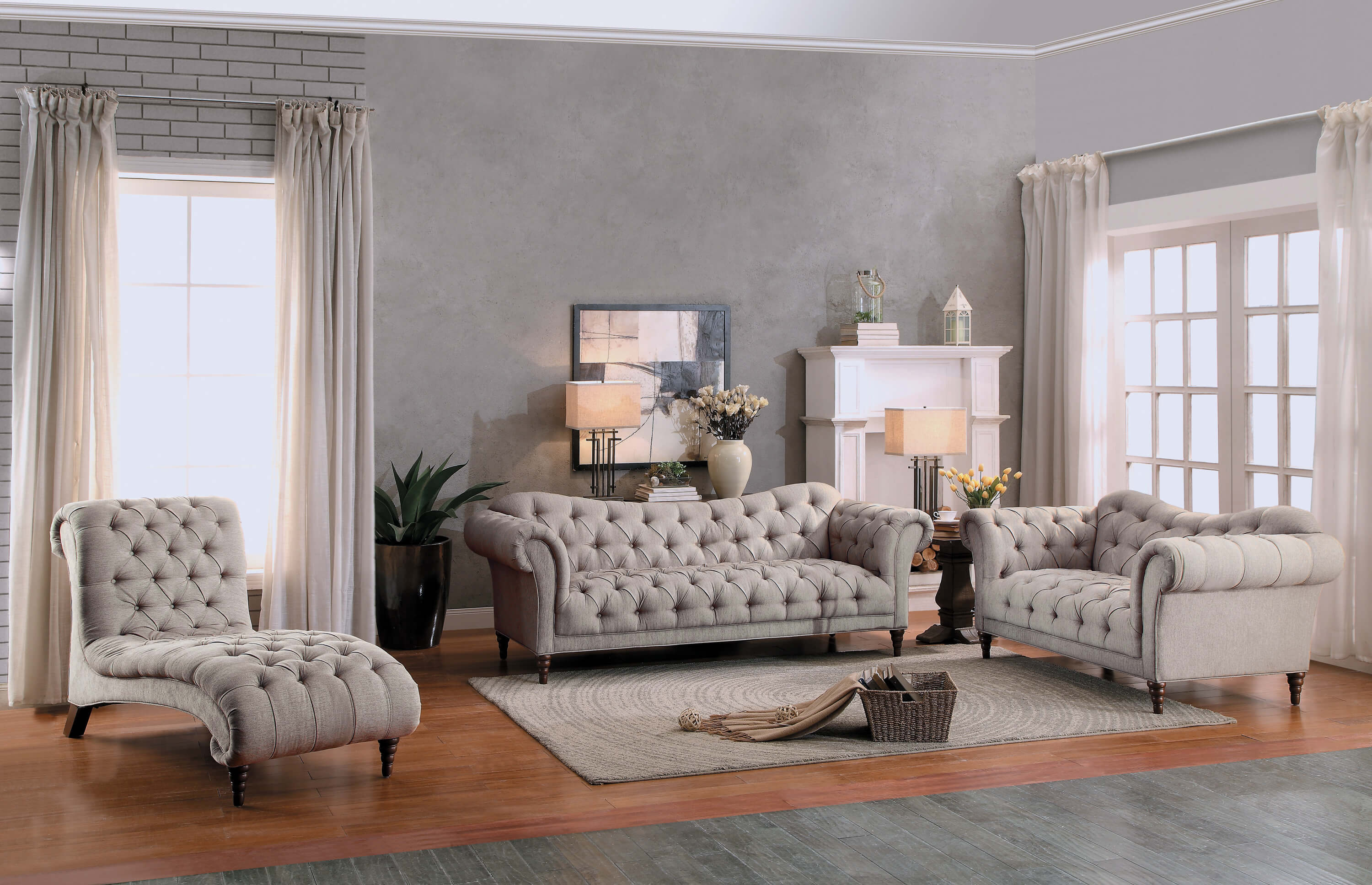 St Claire Fabric Living Room Set by Homelegance