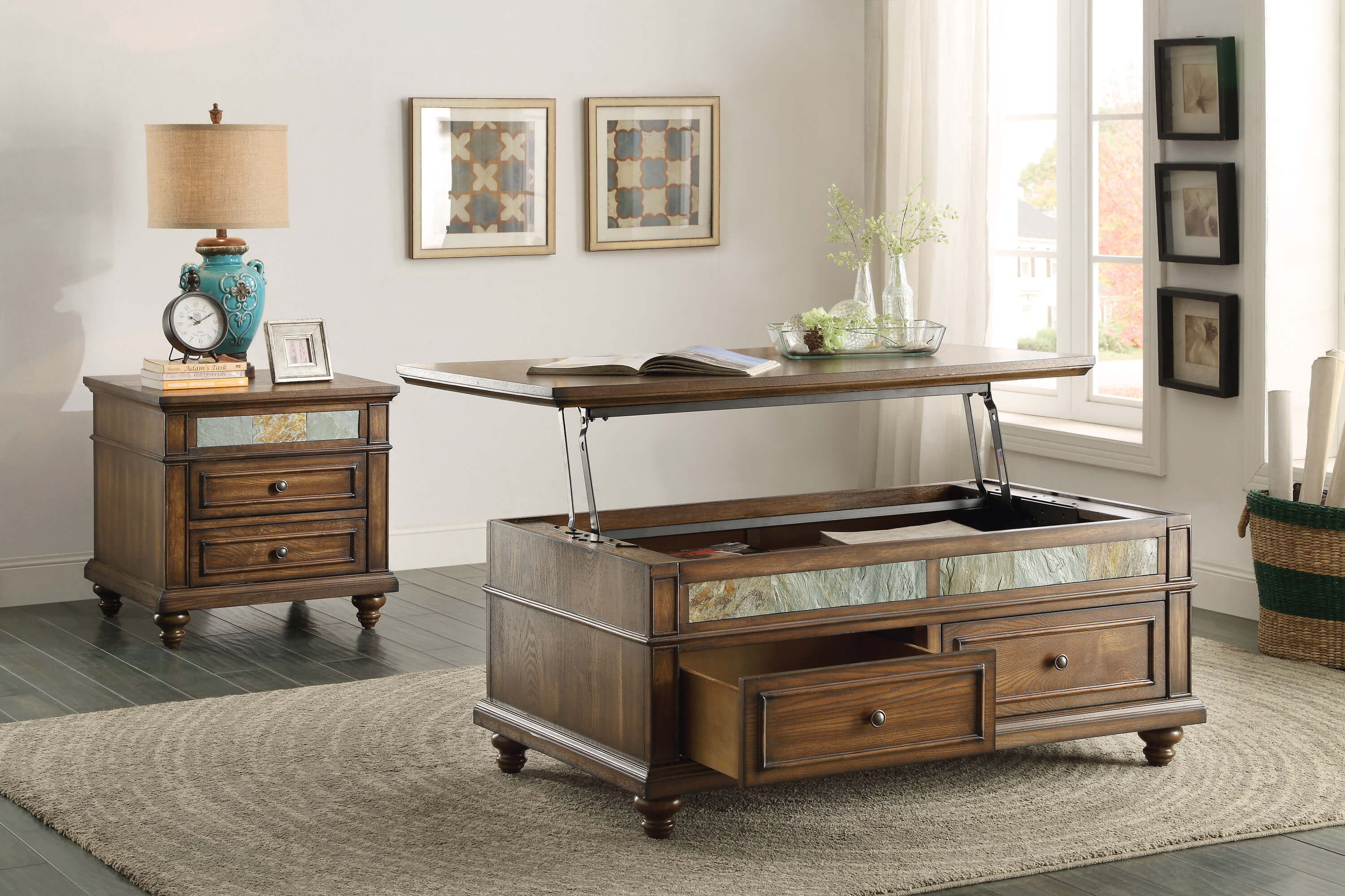 Chehalis Wood Veneer Occasional Table Set by Homelegance