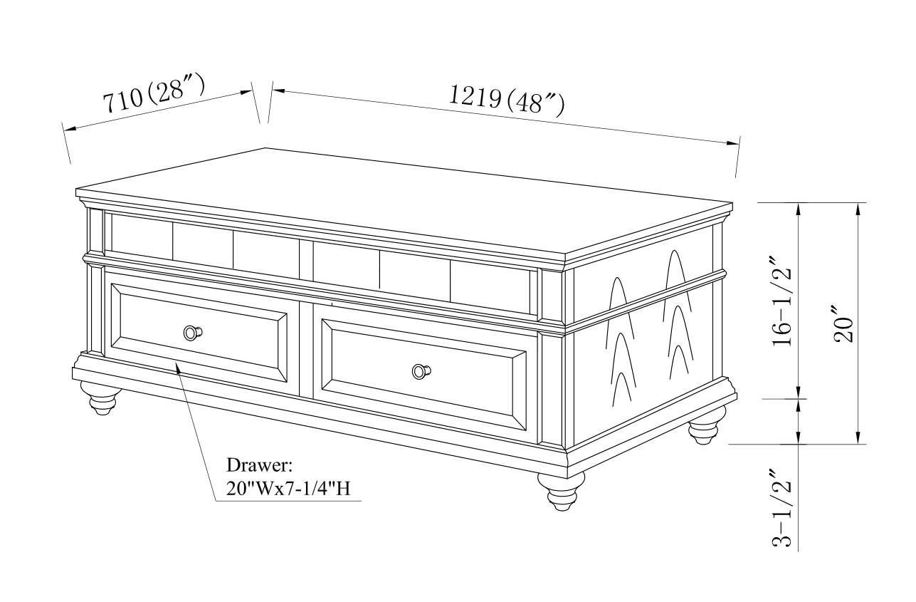 Chehalis Wood Veneer Coffee Table by Homelegance