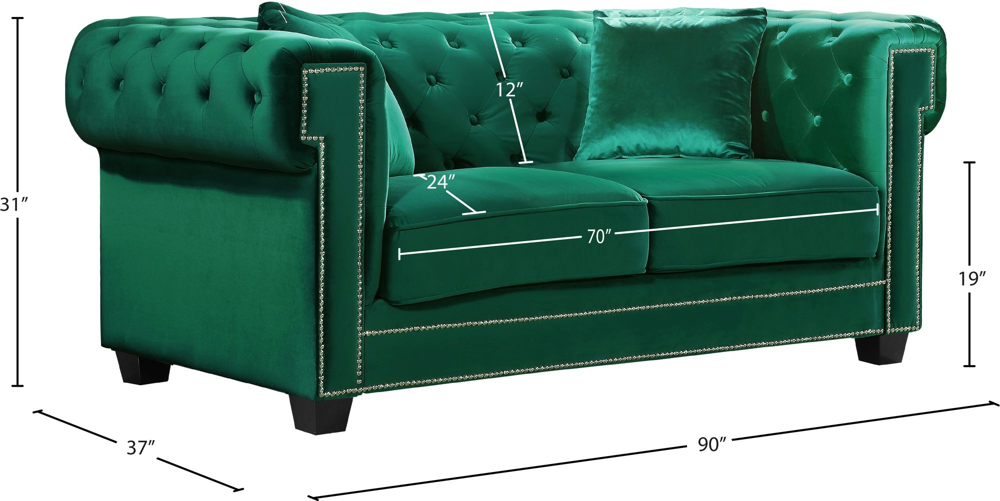 Bowery Velvet Sofa