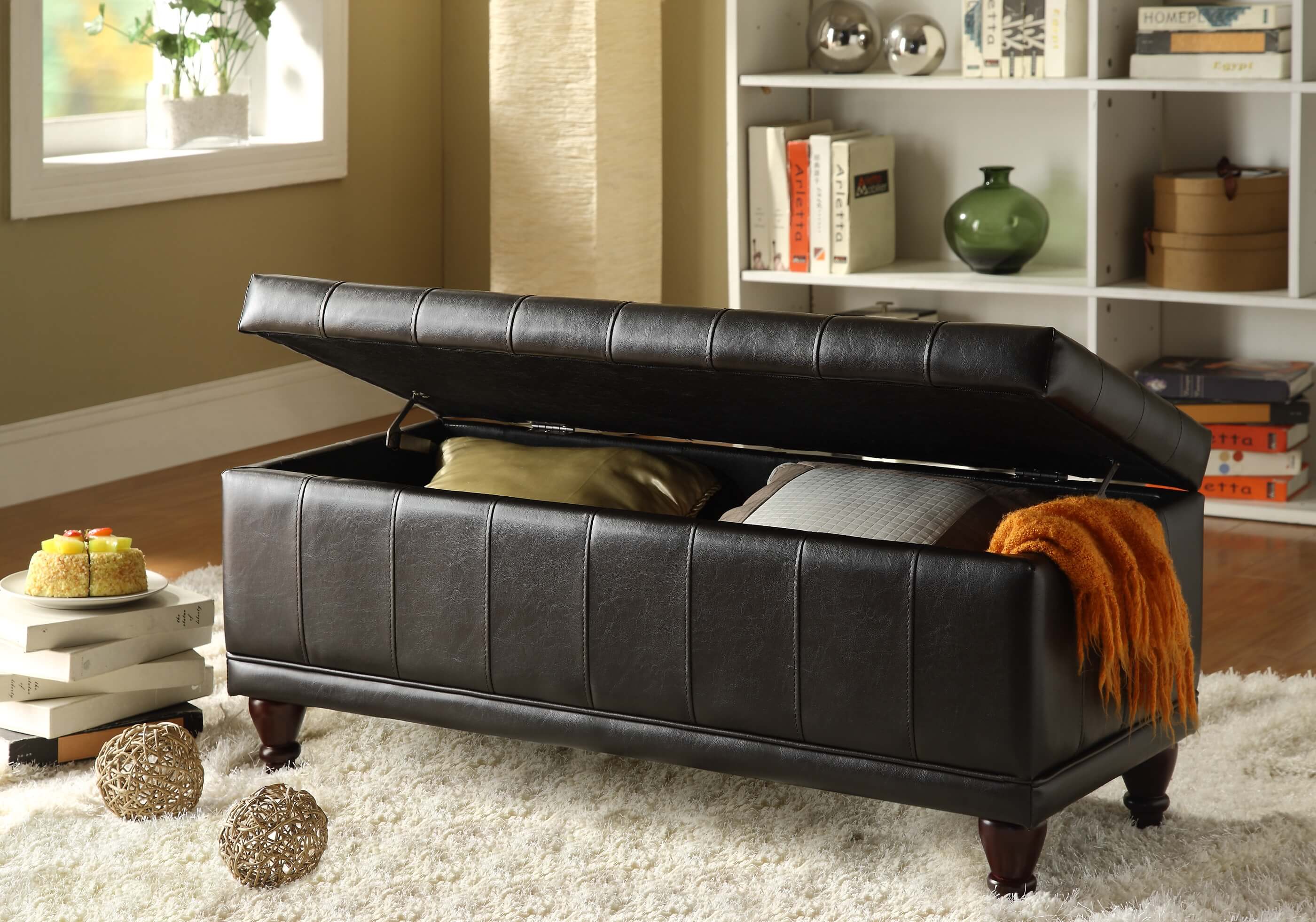 Afton Storage Bench by Homelegance