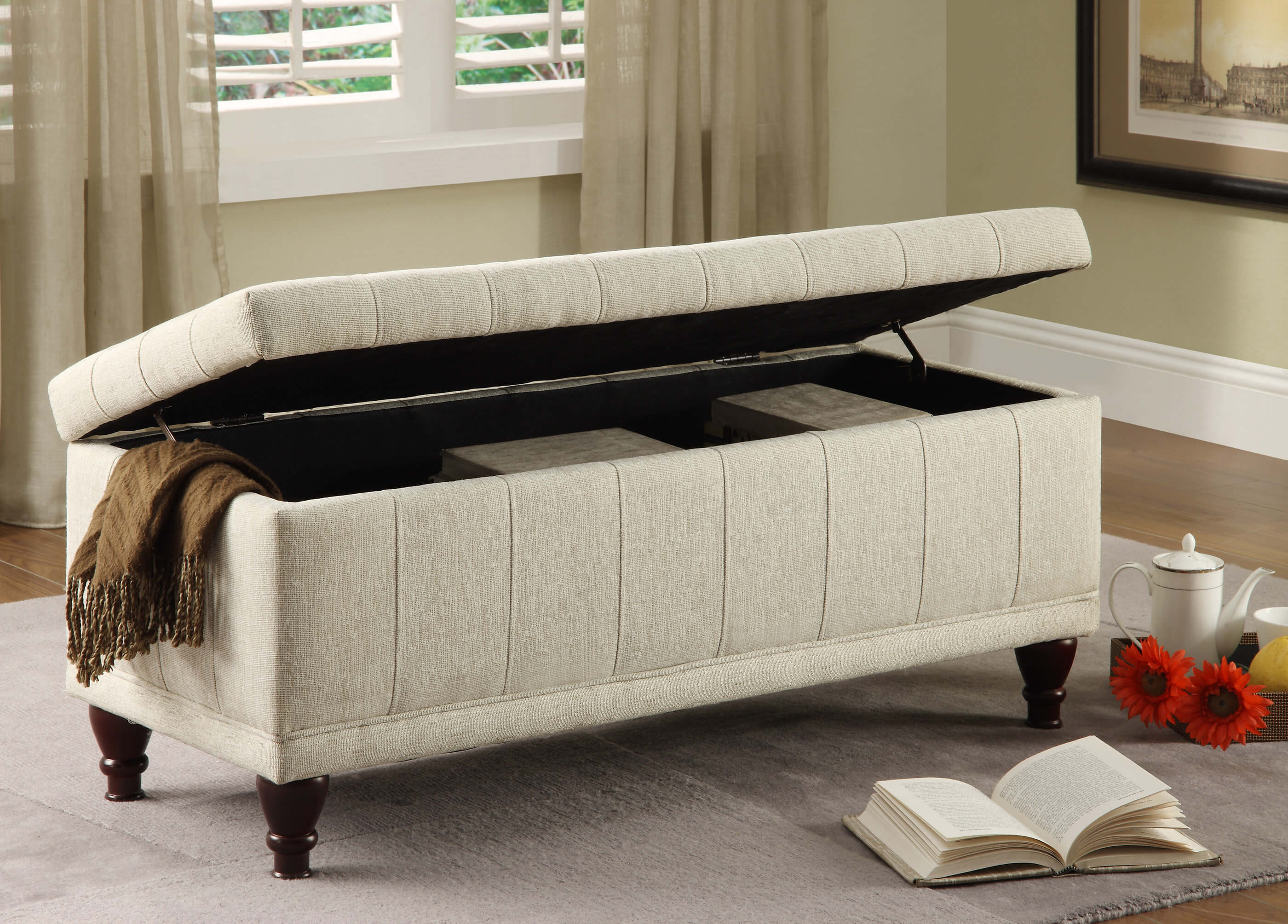 Afton Storage Bench by Homelegance