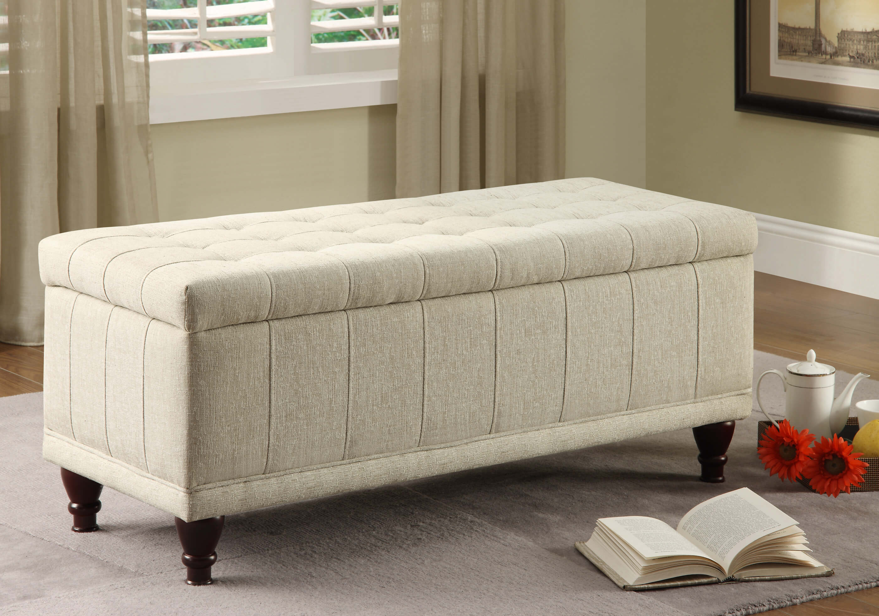 Afton Storage Bench by Homelegance