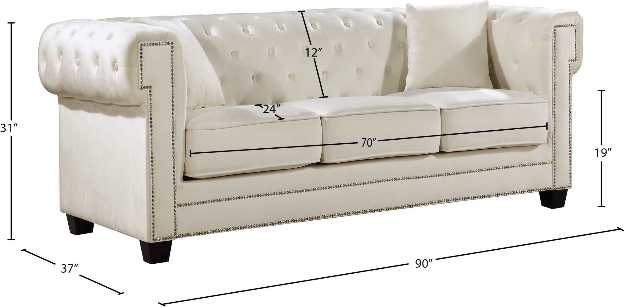 Bowery Velvet Sofa