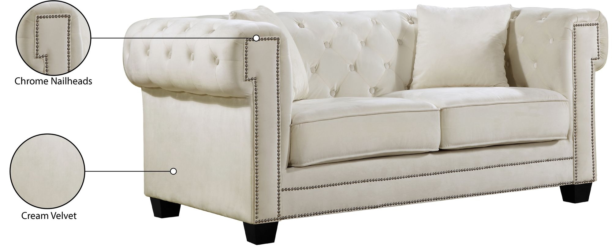 Bowery Velvet Loveseat
