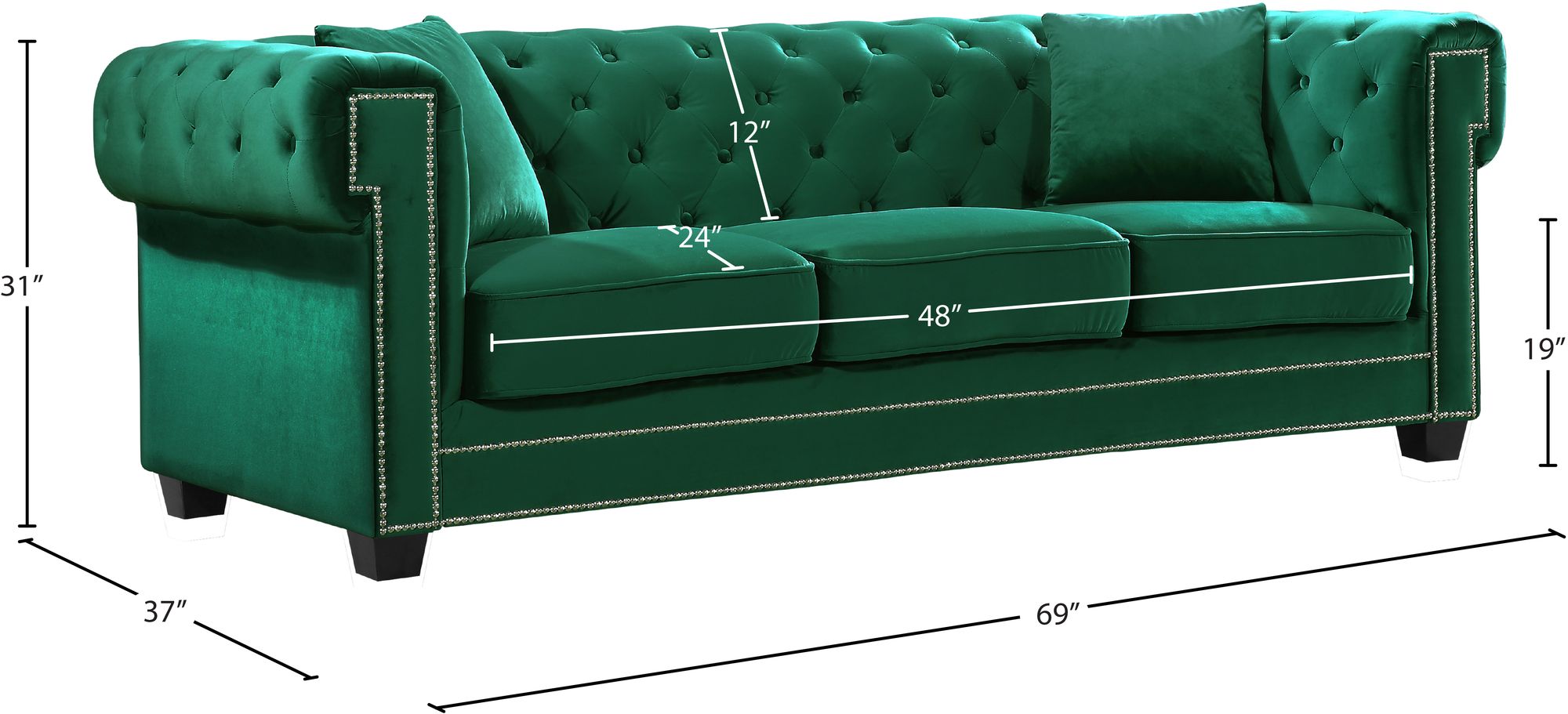 Bowery Velvet Loveseat