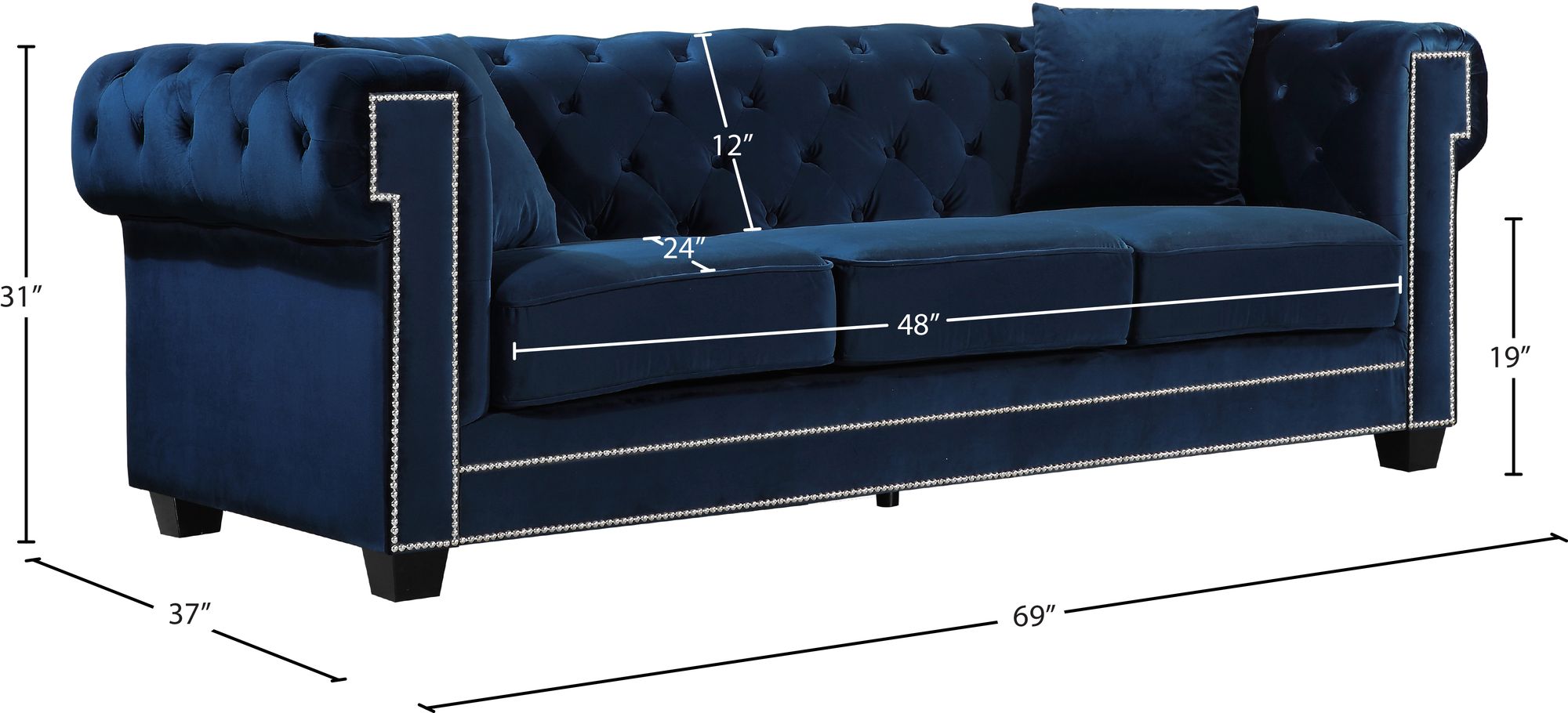 Bowery Velvet Loveseat