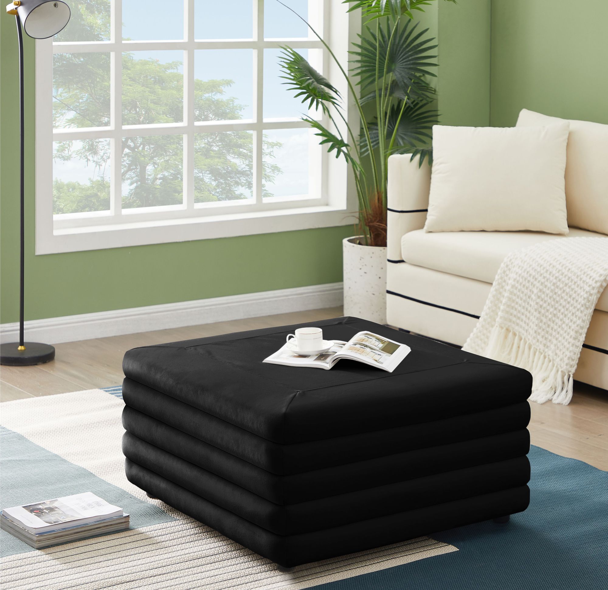 Lorenzo Velvet Ottoman/Coffee Table