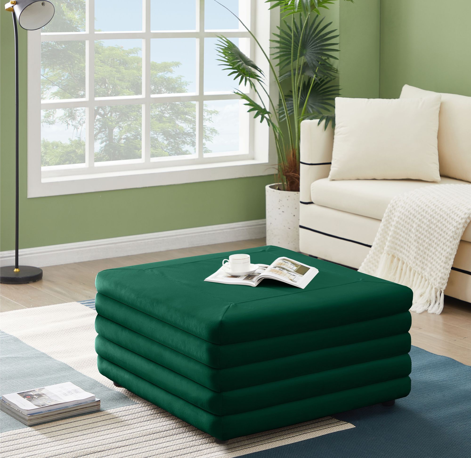 Lorenzo Velvet Ottoman/Coffee Table