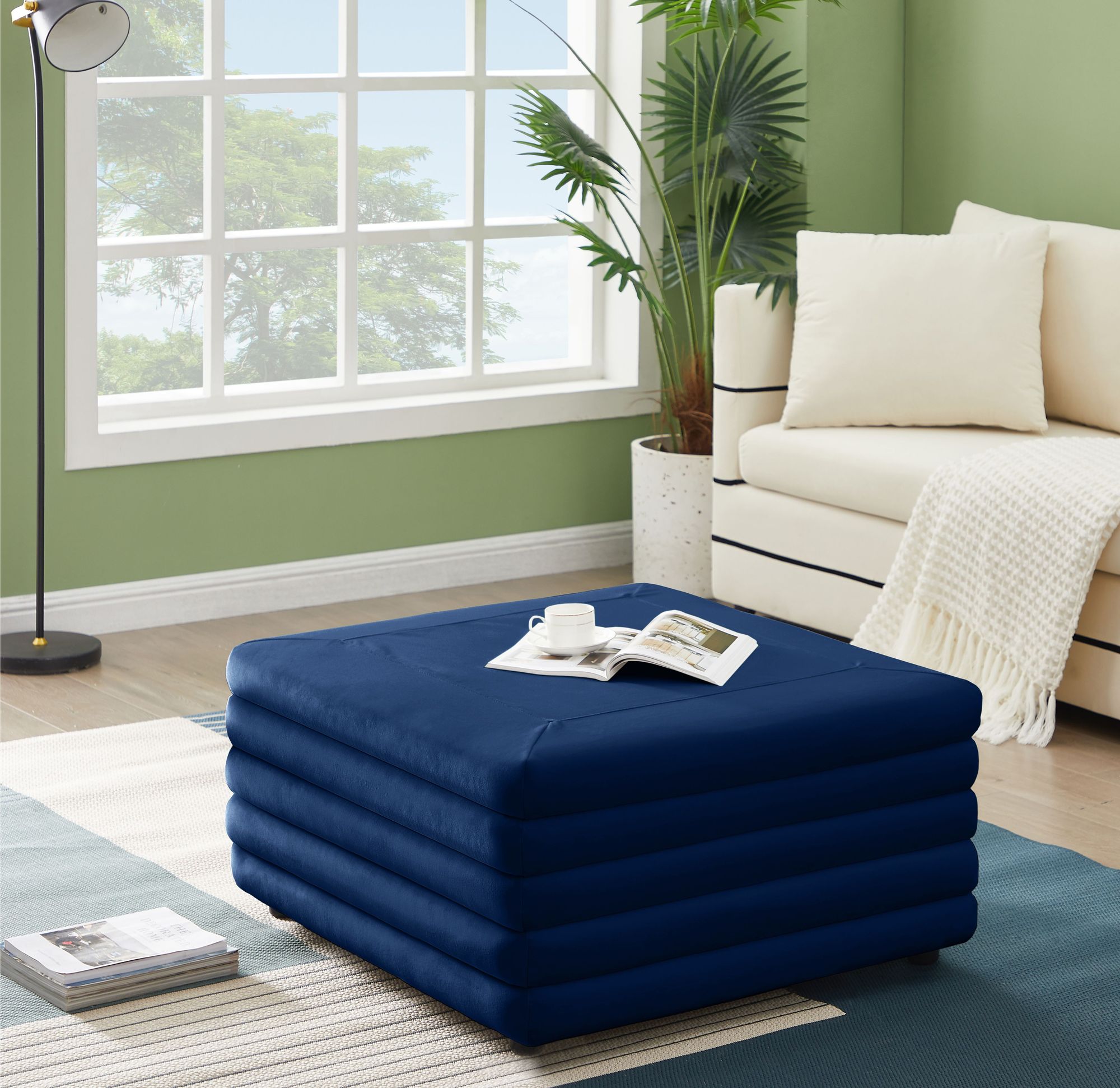 Lorenzo Velvet Ottoman/Coffee Table