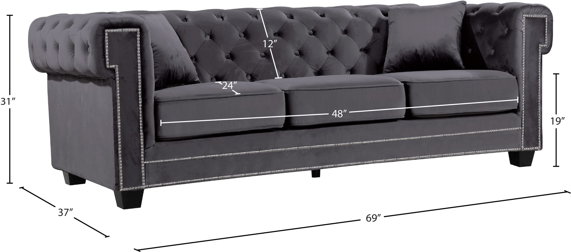 Bowery Velvet Loveseat