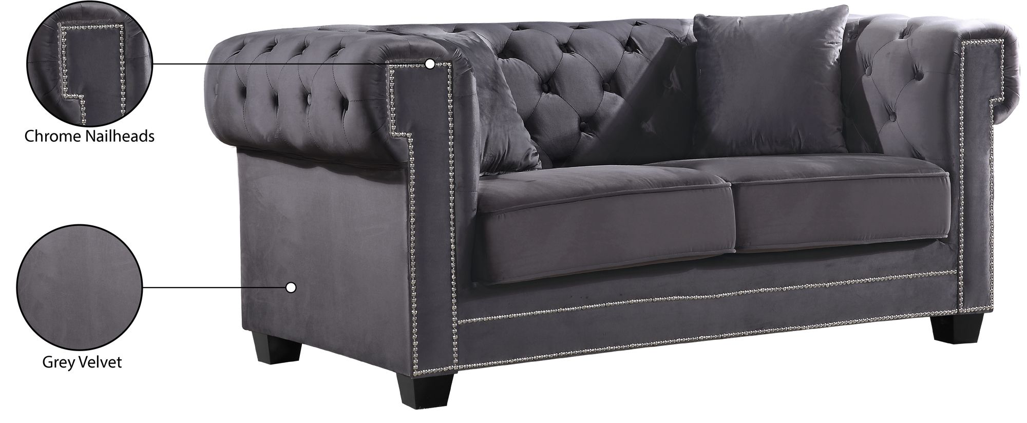 Bowery Velvet Loveseat