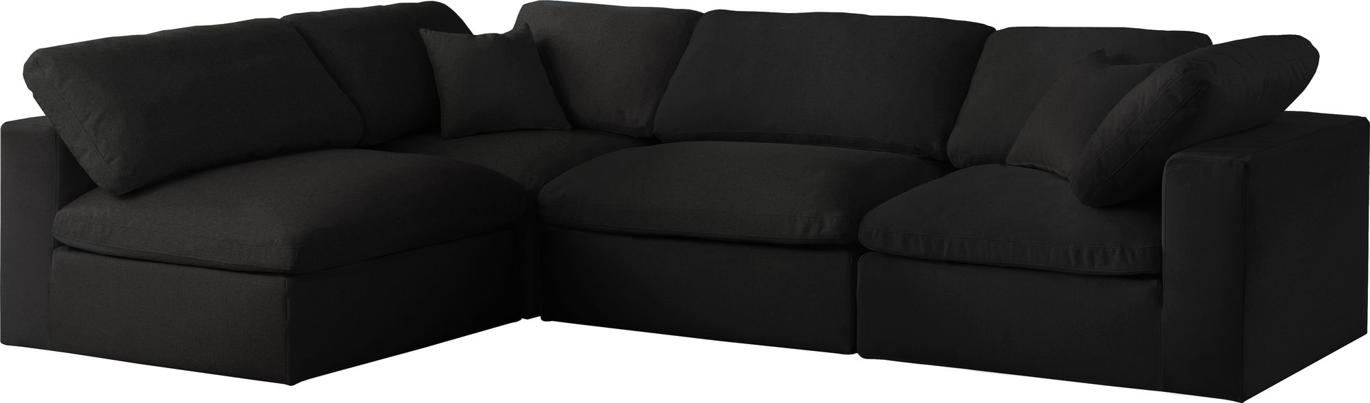 Serene 119" 4-Piece Linen Fabric Deluxe Comfort Modular Sectional