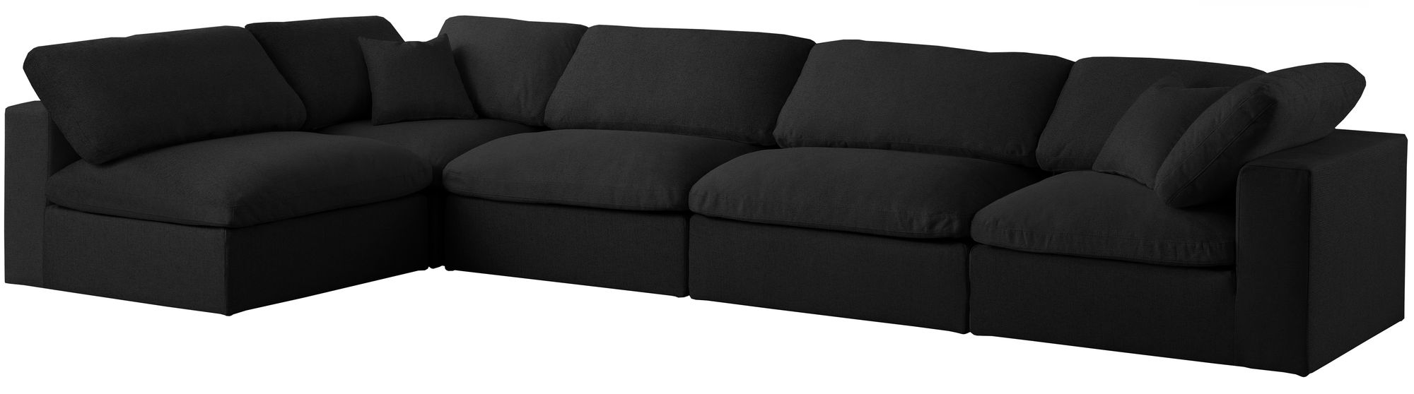 Serene 158" 5-Piece Linen Fabric Deluxe Comfort Modular Corner Sectional