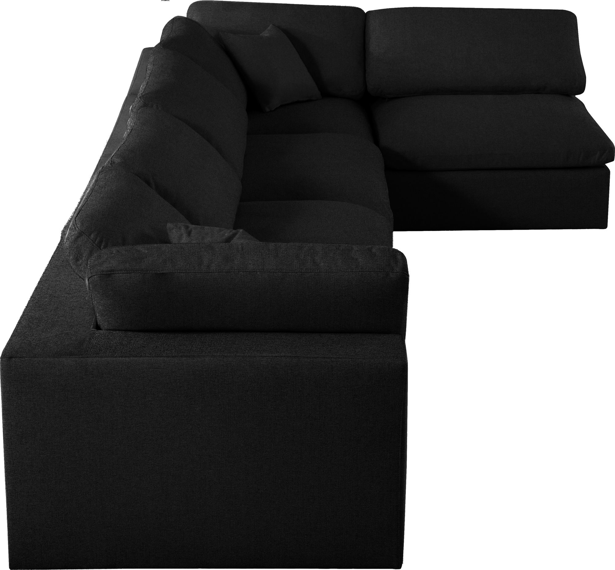 Serene 158" 5-Piece Linen Fabric Deluxe Comfort Modular Corner Sectional