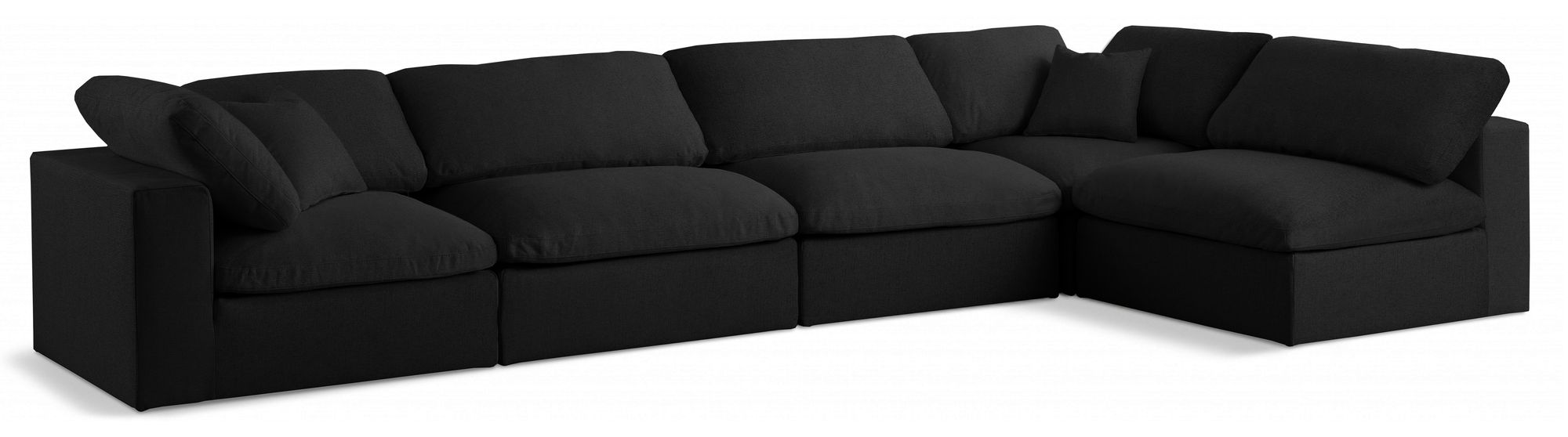 Serene 158" 5-Piece Linen Fabric Deluxe Comfort Modular Corner Sectional