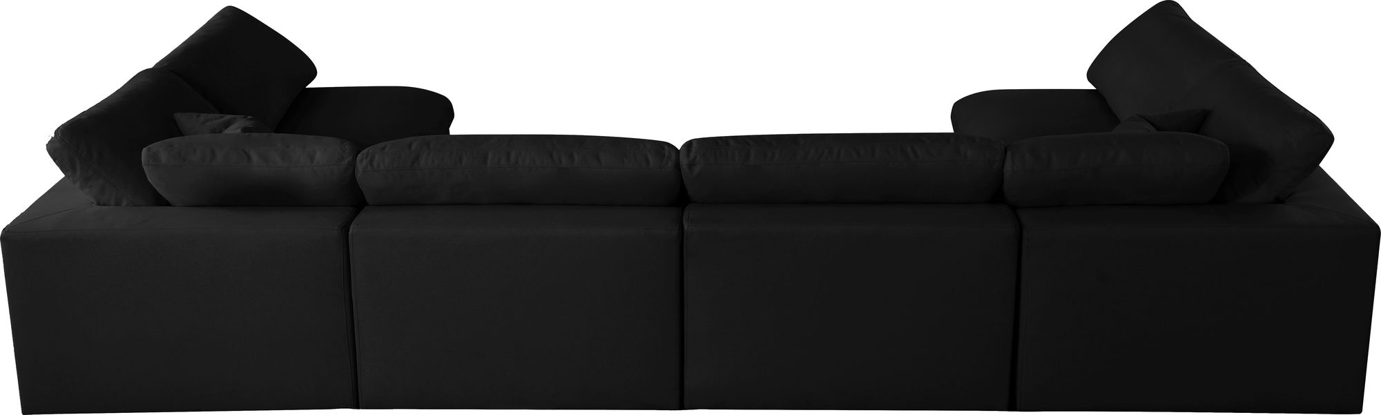 Serene 158" 6-Piece Linen Fabric Deluxe Comfort Modular U-Shape Corner Sectional