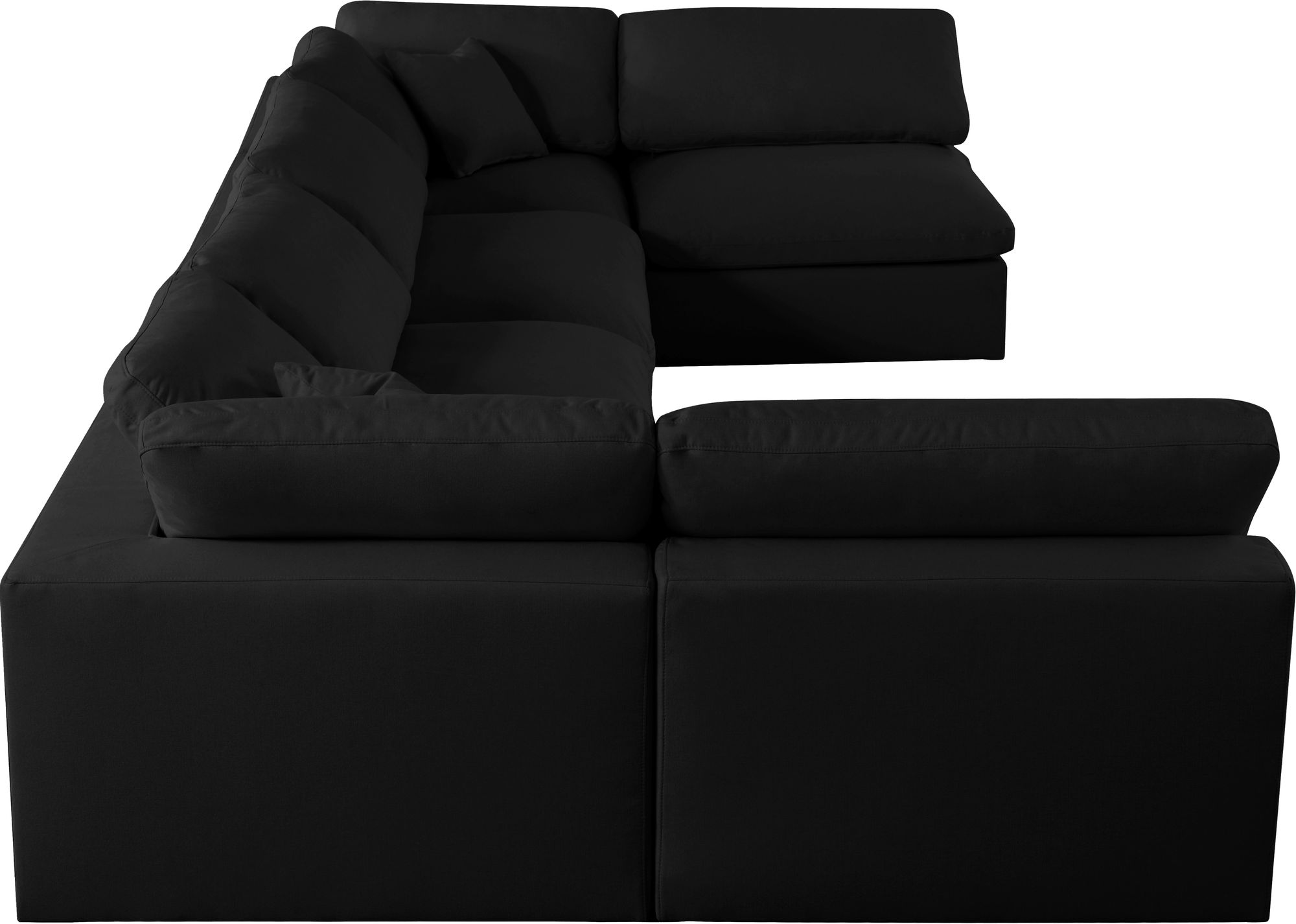 Serene 158" 6-Piece Linen Fabric Deluxe Comfort Modular U-Shape Corner Sectional