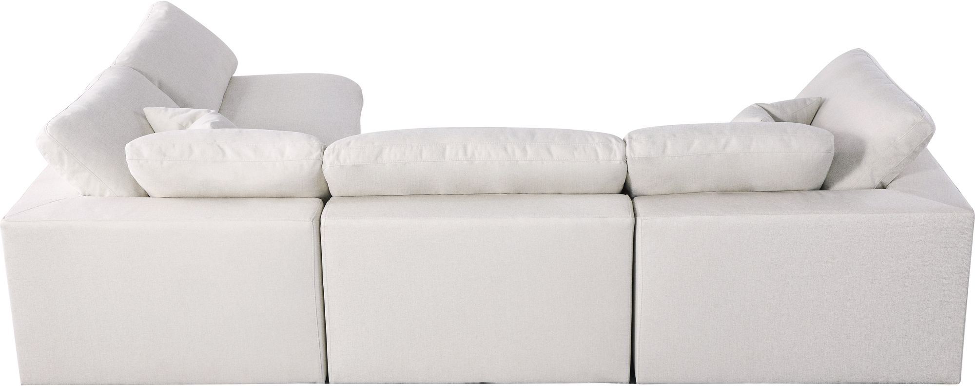 Serene 119" 4-Piece Linen Fabric Deluxe Comfort Modular Sectional