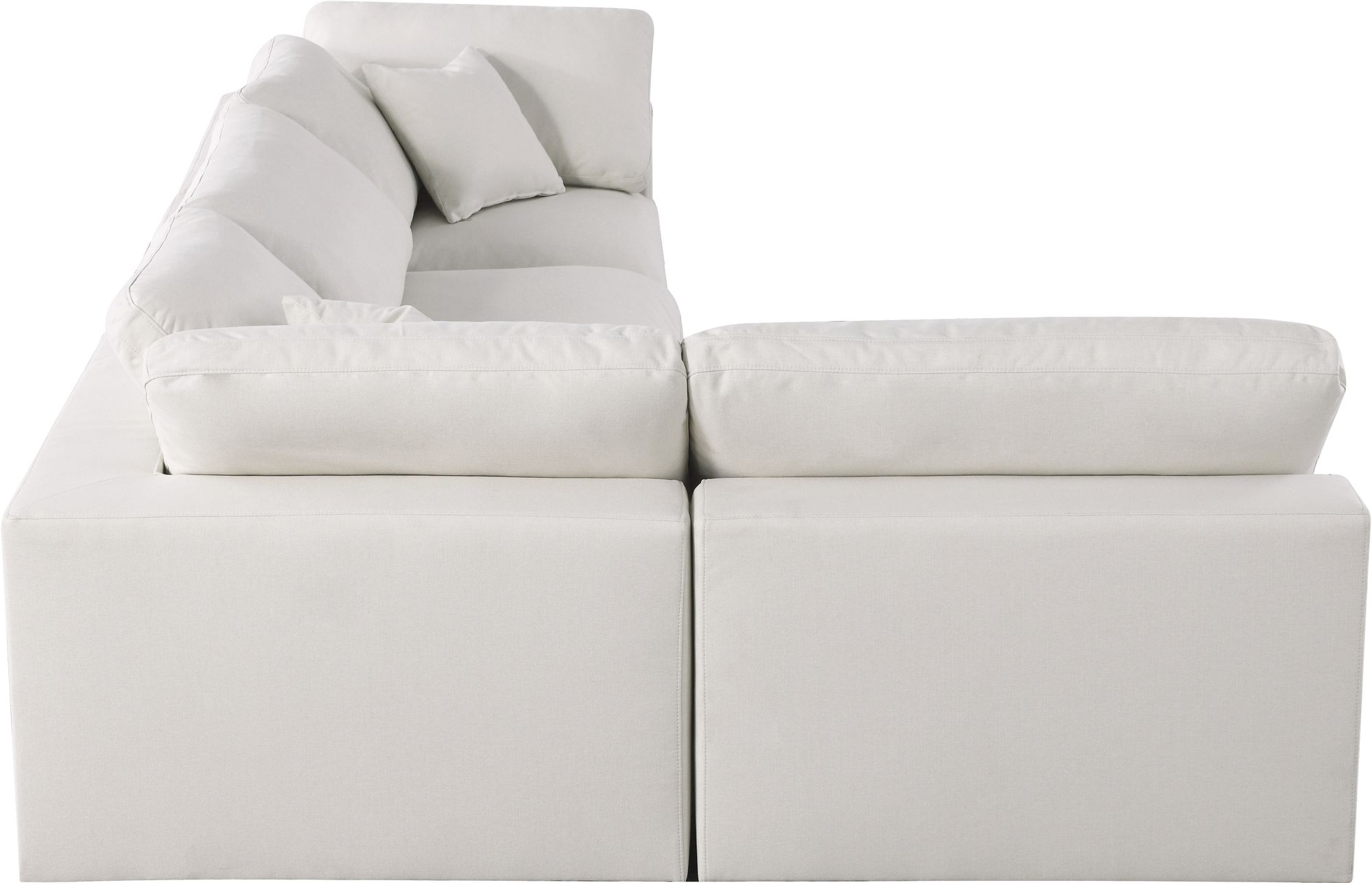 Serene 119" 4-Piece Linen Fabric Deluxe Comfort Modular Sectional