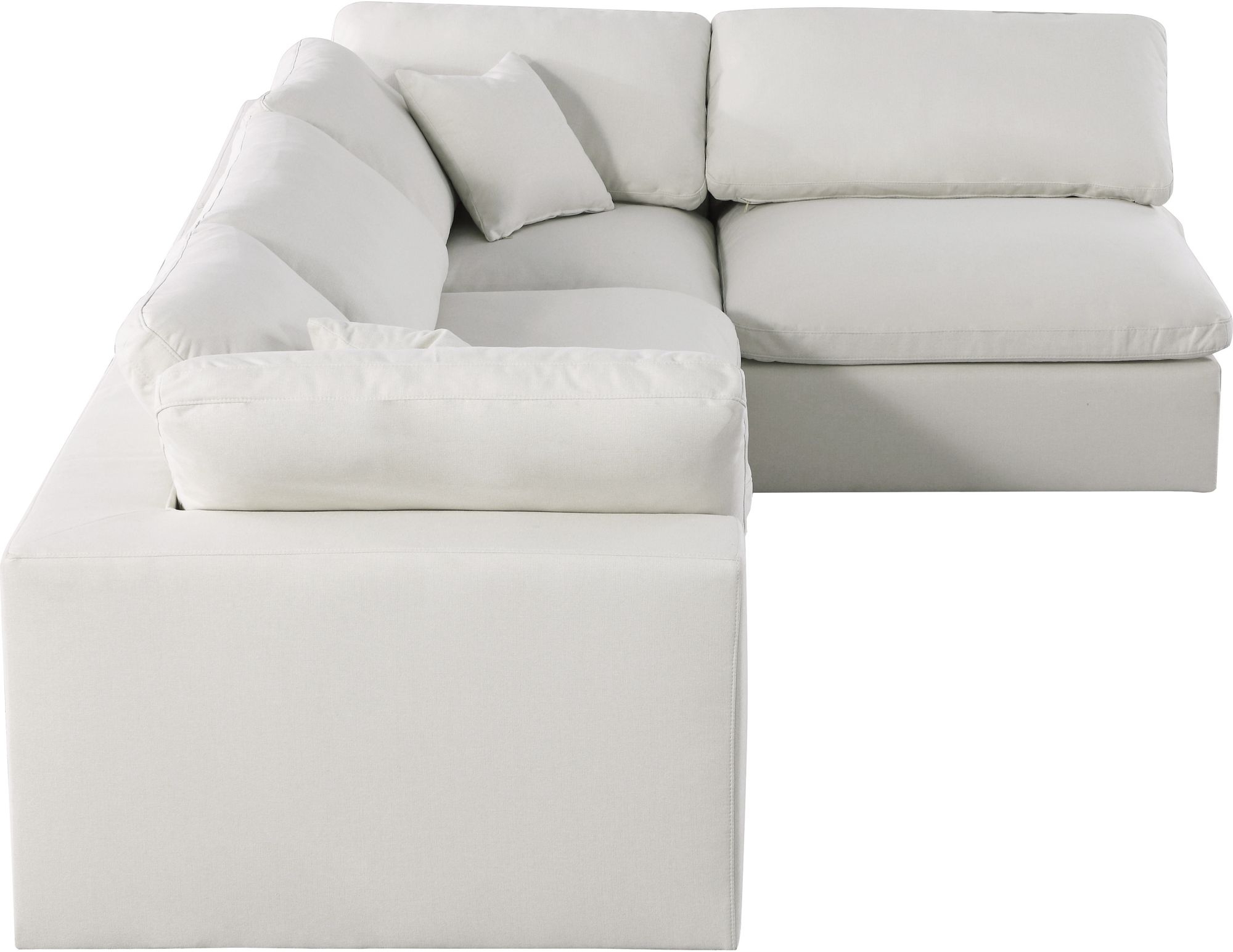 Serene 119" 4-Piece Linen Fabric Deluxe Comfort Modular Sectional