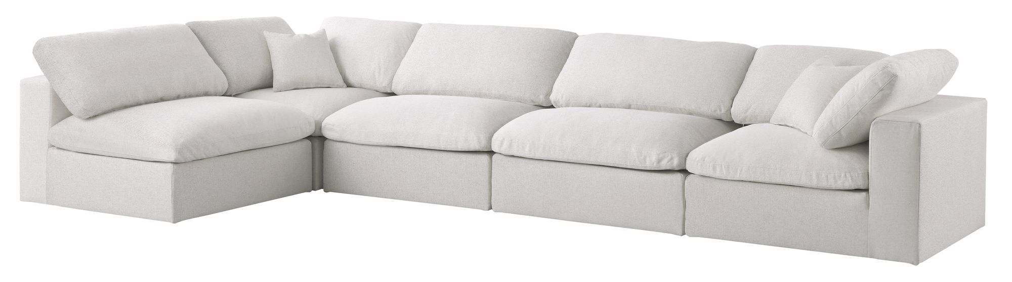 Serene 158" 5-Piece Linen Fabric Deluxe Comfort Modular Corner Sectional