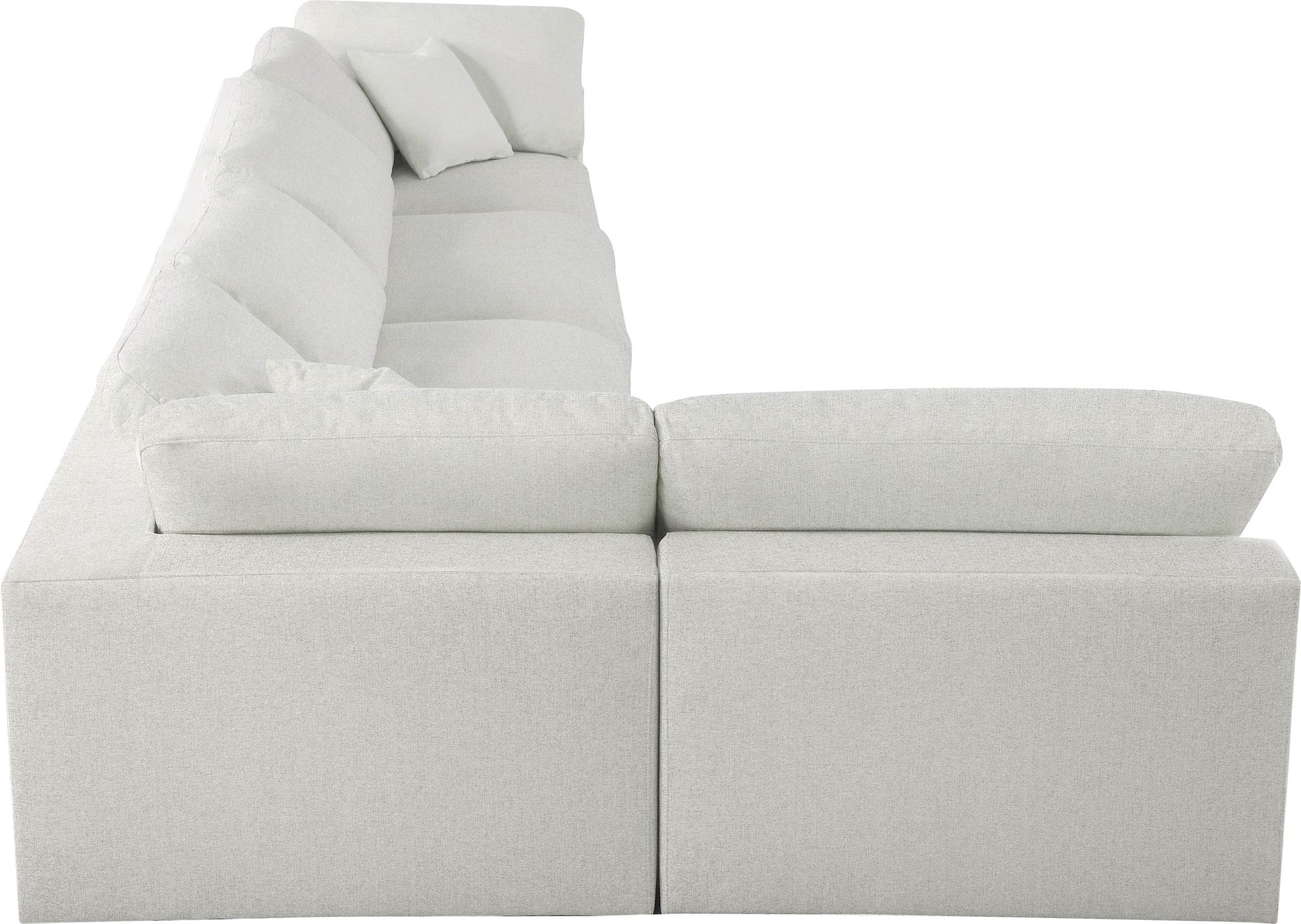 Serene 158" 5-Piece Linen Fabric Deluxe Comfort Modular Corner Sectional