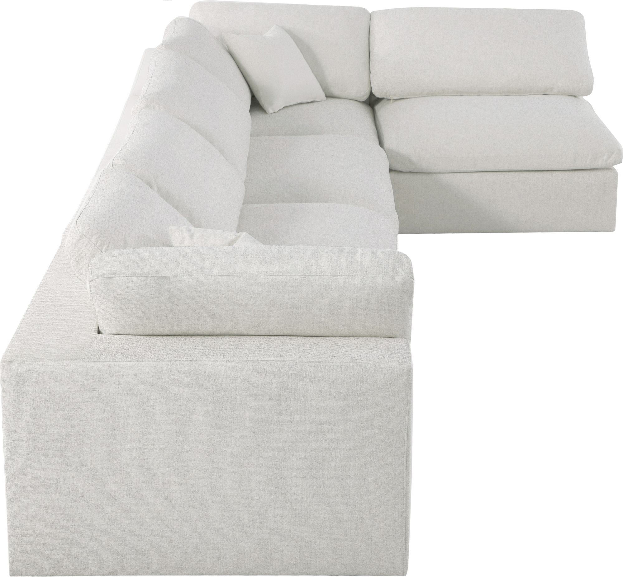 Serene 158" 5-Piece Linen Fabric Deluxe Comfort Modular Corner Sectional
