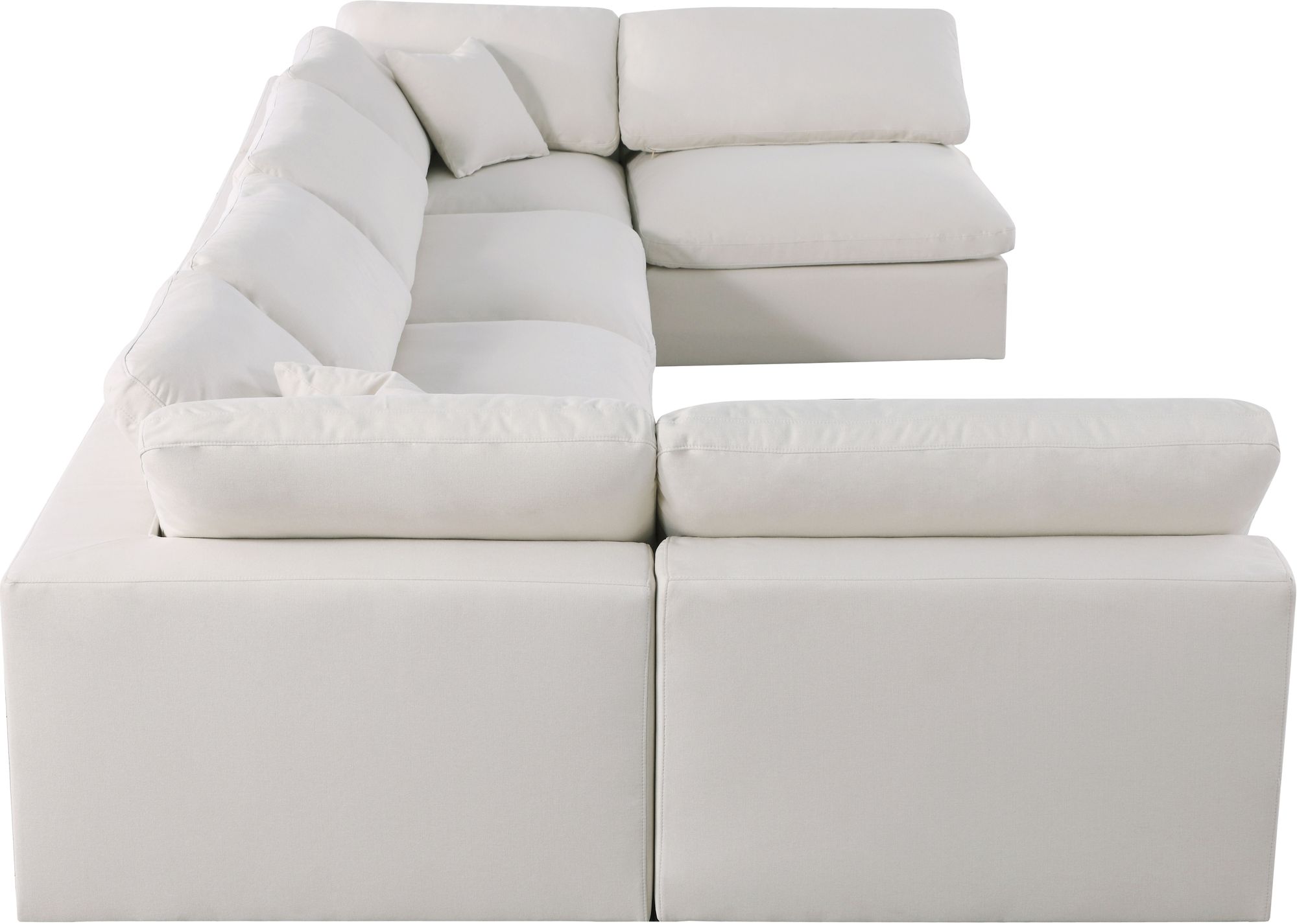 Serene 158" 6-Piece Linen Fabric Deluxe Comfort Modular U-Shape Corner Sectional